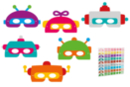 Masques robots - Kit de 6 - Masques Créatifs - 10doigts.fr