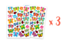 Gommettes papillons - 6 planches (222 gommettes) - Gommettes Animaux - 10doigts.fr