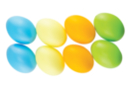 Oeufs colorés en plastique 6 cm - 8 pièces - Oeufs de Pâques créatif - 10doigts.fr