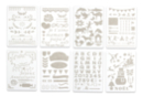 Pochoirs carterie - 8 planches - Bullet Journal, Planner - 10doigts.fr