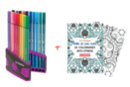 Stabilo pen feutres pointe moyenne +1 cahier de coloriage offert - Calligraphie, Ecriture 37522 - 10doigts.fr