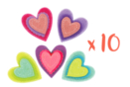 Coeurs en feutrine adhésive - 10 stickers - Stickers en Feutrine - 10doigts.fr