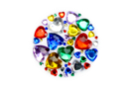 Strass coeurs couleurs assortis - 1 set (450 strass)  - Strass - 10doigts.fr