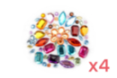Strass ronds et carrés– 4 set (800 strass) - Strass 13395 - 10doigts.fr
