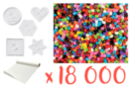 Kit perles vives - 18 000  perles + 5 plaques + 1 rouleau de papier sulfurisé - Kits clés en main 15268 - 10doigts.fr