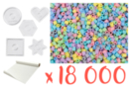 Super pack 18000 perles Pastel + OFFERT : 5 plaques + 1 rouleau de papier à repasser - Perles à repasser 5 mm 15269 - 10doigts.fr