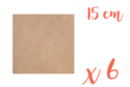 Support carré MDF 15 x 15 cm (Epaisseur : 3 mm) - Lot de 6 - Supports Mosaïques 05531 - 10doigts.fr