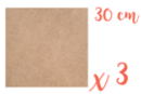 Support carré MDF 30 x 30 cm (Epaisseur : 5 mm) - Lot de 3 - Supports Mosaïques 12143 - 10doigts.fr