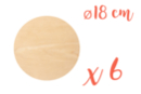 Support bois rond Ø 18 cm (Epaisseur : 5 mm) - 6 pièces - Silhouettes en bois - 10doigts.fr