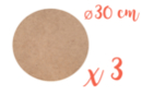 Support rond MDF Ø 30 cm (Epaisseur : 6 mm) - Lot de 3 - Supports Mosaïques 12134 - 10doigts.fr