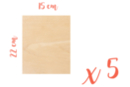 Support bois rectangulaire 22 x 15 cm (Epaisseur : 3 mm) - 5 pièces - Silhouettes en bois - 10doigts.fr