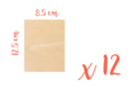 Support bois rectangulaire 12,5 x 8,5 cm (Epaisseur : 3 mm) - 12 pièces - Silhouettes en bois - 10doigts.fr