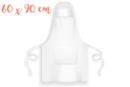 Tablier blanc, taille adulte (90 x 60 cm) - Coton, lin - Textiles - 10doigts.fr