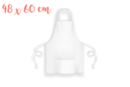 Tablier blanc, taille enfant (60 x 48 cm)  - Coton, lin - Textiles 10080 - 10doigts.fr