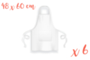 Tabliers blancs, taille enfant (60 x 48 cm) - 6 pièces - Coton, lin - Textiles 12751 - 10doigts.fr