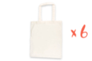 Tote bag en coton 43 X 38 cm - 6 pièces - Coton, lin - Textiles - 10doigts.fr