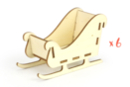 Traineaux en bois à monter 13 cm - 6 pièces - Objets en bois Noël - 10doigts.fr