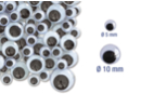 Yeux mobiles noirs : Ø 5 mm ( x 20) et 1 cm ( x 20 ) - 40 yeux - Yeux mobiles - 10doigts.fr