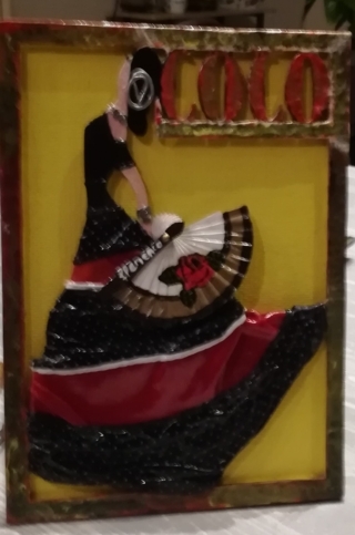 Tableau bois en relief. La danseuse Espagnole - Déco du bois - 10doigts.fr