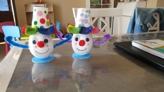 Les clowns de chacha et juju - Créations d'enfant - 10doigts.fr