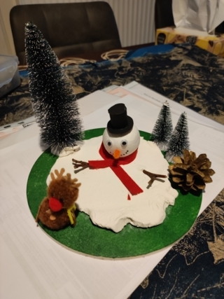 Petit bonhomme de neige en peril - 10doigts.fr