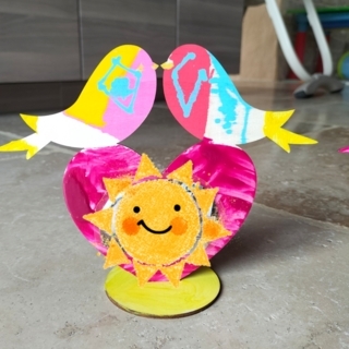 Cœur oiseaux - 10doigts.fr