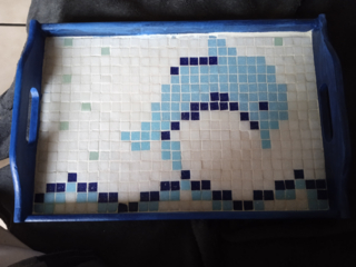 Plateau bois et mosaïques - 10doigts.fr