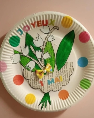 Assiette en carton pour le 1 Mai - 10doigts.fr