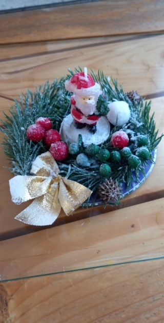 Bougeoir avec son  papa noel - 10doigts.fr