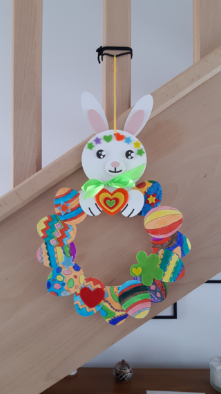 Couronne lapin de Pâques et œufs - 10doigts.fr