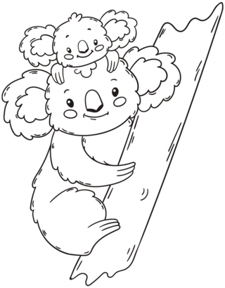 Koala 02 - Coloriages animaux - Coloriages - 10doigts.fr