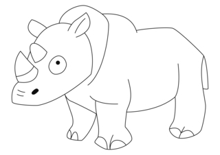 Rhinocéros03 - Coloriages animaux - Coloriages - 10doigts.fr