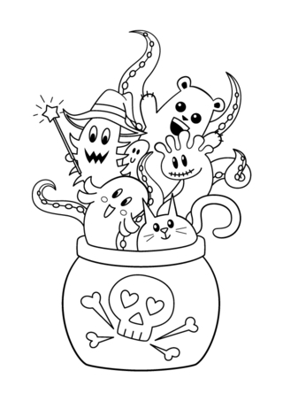 Halloween41 - Coloriages fêtes - Coloriages - 10doigts.fr