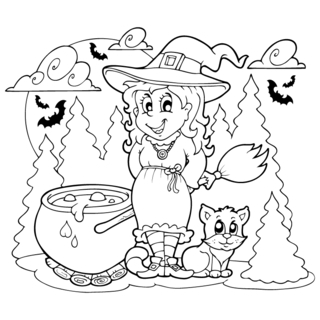 Halloween44 - Coloriages fêtes - Coloriages - 10doigts.fr