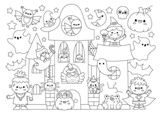 Halloween49 - Coloriages fêtes - Coloriages - 10doigts.fr