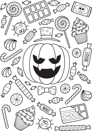 Halloween8 - Coloriages fêtes - Coloriages - 10doigts.fr