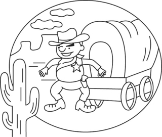 Cowboy 07 - Coloriages fantastique - Coloriages - 10doigts.fr