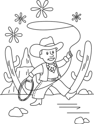 Cowboy 08 - Coloriages fantastique - Coloriages - 10doigts.fr