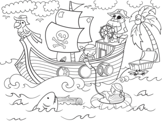 Pirate5 - Coloriages fantastique - Coloriages - 10doigts.fr