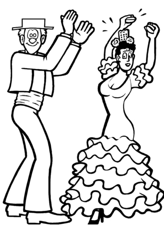Sport danseurs 01 - Coloriages sport Jeux Olympiques - Coloriages - 10doigts.fr