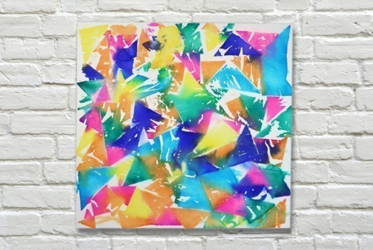 Tableau avec du papier de soie mouillé - Activités manuelles tableaux - 10doigts.fr