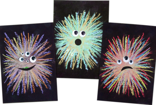 Activité Halloween Monstre Craie - Activités manuelles Halloween - 10doigts.fr