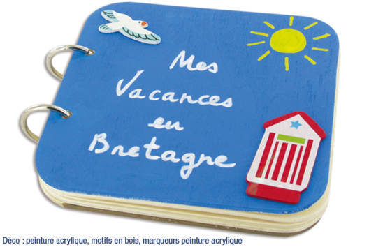 Album photos en bois "Mes vacances en Bretagne" - Activités manuelles objets décorés - 10doigts.fr