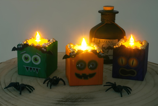 bougeoir nuit monstre halloween enfants activité - Activités manuelles Halloween - 10doigts.fr - 2