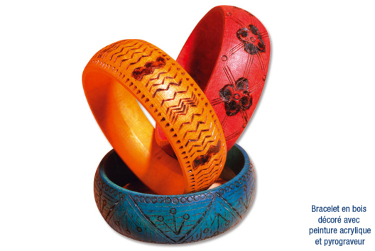 Bracelet en bois - Activités manuelles créations de bijoux - 10doigts.fr