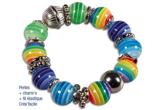 Bracelet perles bayadères - Activités manuelles créations de bijoux - 10doigts.fr - 2