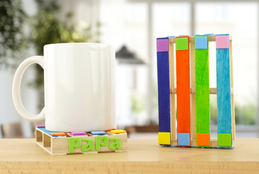 bricolage dessous de verre - Activités manuelles fête des pères - 10doigts.fr