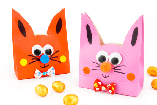 Bricolage Enfant Paques Sac Lapin Kraft - Activités manuelles DIY Pâques - 10doigts.fr - 2