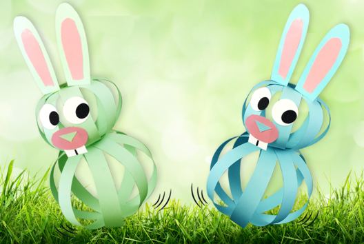 Bricolage Lapin bondissant Papier - Activités manuelles DIY Pâques - 10doigts.fr - 2