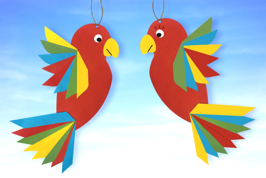 Bricolage Perroquets Papier - Activités manuelles collage, pliage - 10doigts.fr
